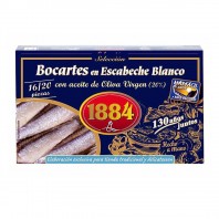 Bocartes en escabeche blanco con aceite de oliva 115g