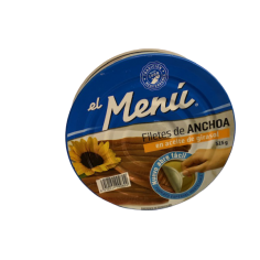 Lata de 550ml de Anchoas en Aceite de Girasol Vegetal El Menú