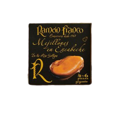 Lata de 120 g de Mejillones Fritos en Aceite de Oliva Rías Gallegas Ramón Franco 4/6 Piezas