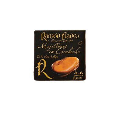 Lata de 120 g de Mejillones Fritos en Aceite de Oliva Rías Gallegas Ramón Franco 4/6 Piezas