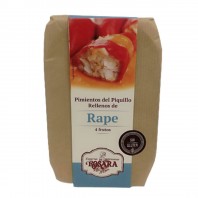 Lata de 250g de Pimientos de piquillo rellenos de rape 4 unidades. Rosara
