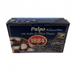 Lata de 120g pulpo de Camariñas con aceite de oliva virgen. 1884.
