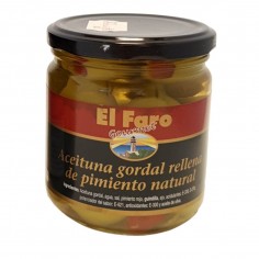 Bote de 350 g de Aceituna Gordal Rellena de Pimiento El Faro Gourmet