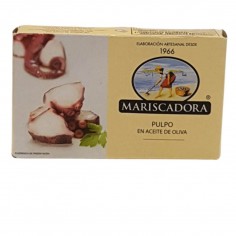 Lata de 120ml de Pulpo en Aceite de Oliva Mariscadora Peso neto 110g Peso escurrido 72g