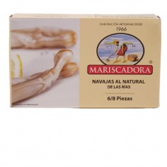 Lata de 120 g de navajas al natural de las Rías, Mariscadora 6/8 Piezas