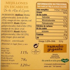 Lata de 120 g de Mejillones Fritos en Aceite de Oliva Rías Gallegas Ramón Franco 4/6 Piezas 2