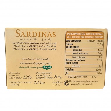 Sardinillas en aceite de oliva 18/20 piezas