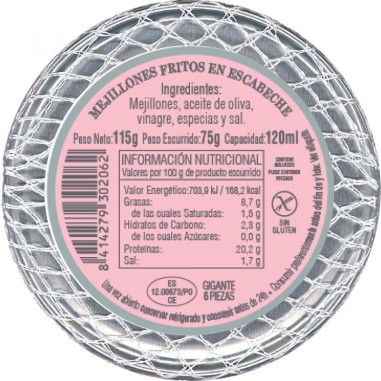 Mejillones fritos en escabeche 6 piezas
