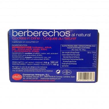 Berberechos natural Rías Gallegas 30/40 piezas