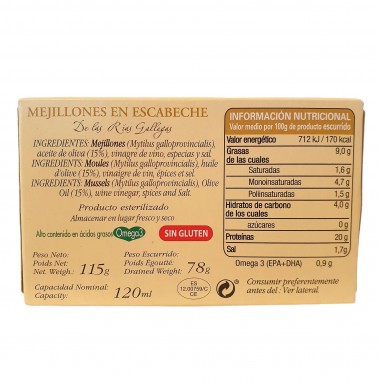 Mejillones fritos en escabeche  7/10  piezas