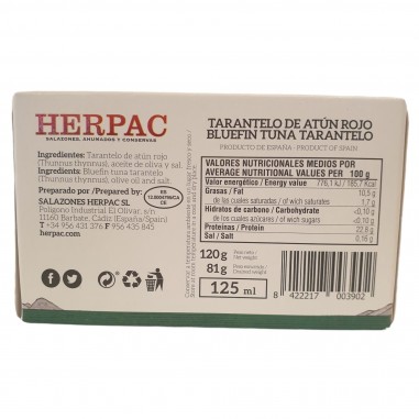Tarantelo de atún rojo 120g