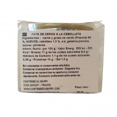 Terrina de paté de cerdo a la cibloulette 70g