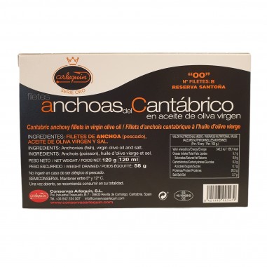 Anchoa cantábrico aceite de oliva 8 filetes