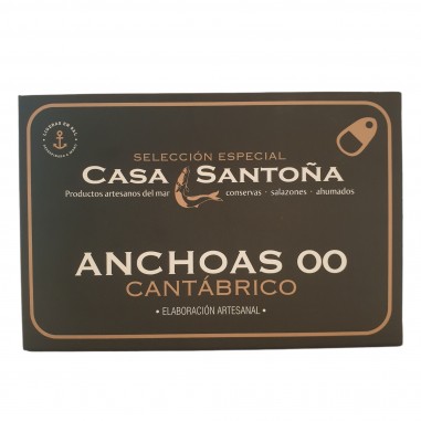 Envase de 120 g. de Anchoas 00 del Cantábrico Selección Especial Casa Santoña 8 filetes