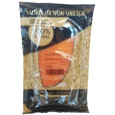 Sobre de 100g de Salmón Ahumado noruego laminado envasado al vacío Salazones Diego.