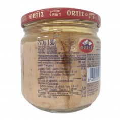 Tarro 270g de Bonito del norte de Oliva ORTIZ Peso neto 270g Peso escurrido 180g 2