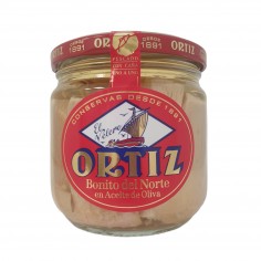Tarro 270g de Bonito del norte de Oliva ORTIZ Peso neto 270g Peso escurrido 180g