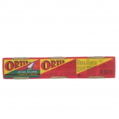 Pack de 3 latas de 92g de Atún Claro en Aceite de Oliva Ortiz. Peso escurrido 201g (67g x 3) 2