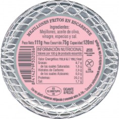 Lata de 120 g de Mejillones Fritos en Escabeche Gigantes Rías Gallegas Rosa Lafuente 8 2