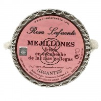 Lata de 120 g de Mejillones Fritos en Escabeche Gigantes Rías Gallegas Rosa Lafuente 8