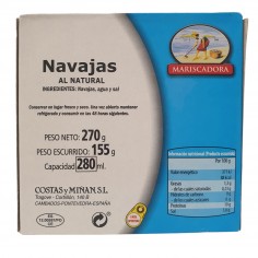 Navajas al natural 8/10 piezas 2