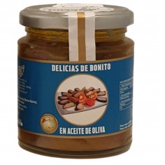Tarro de delicias de bonito en aceite de oliva de Salazones Diego.