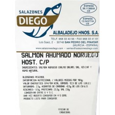 1.500g de Salmón noruego ahumado pre cortado envasado al vacío Salazones Diego 2