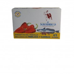Pimientos de piquillo rellenos de merluza y gambas 260g