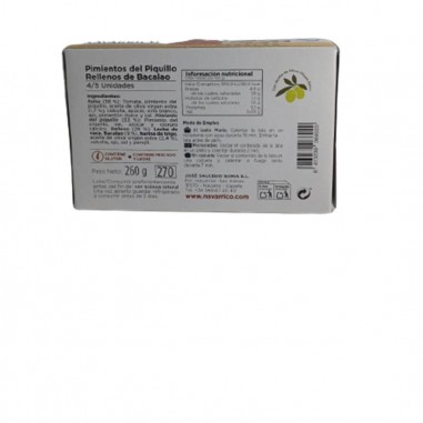 Pimientos de piquillo rellenos de bacalao 260g