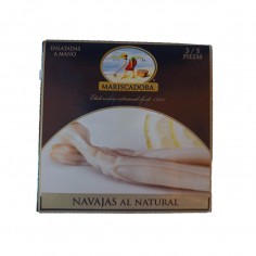 Lata de 110g de navajas al natural de las Rías Mariscadora Selecta 3/5 Piezas