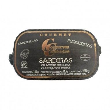 Comprar Lata de 125ml de sardinas pequeñas (sardinillas) en aceite de oliva Cambados en Salazones Diego