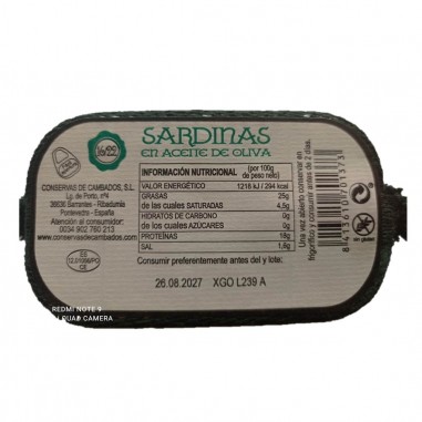 Sardinillas en aceite de oliva 16/22 piezas