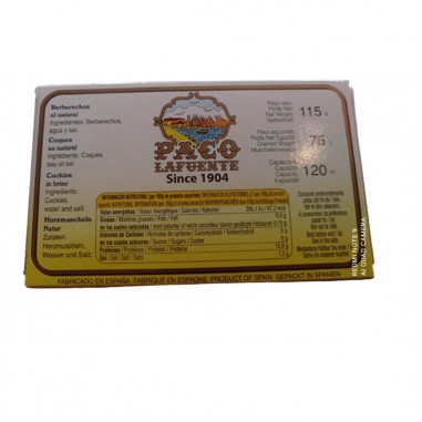 Berberechos al natural 30/35 piezas