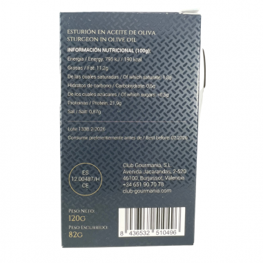 Esturión en aceite de oliva 120g