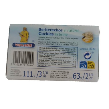 Berberechos al natural 35/45 piezas