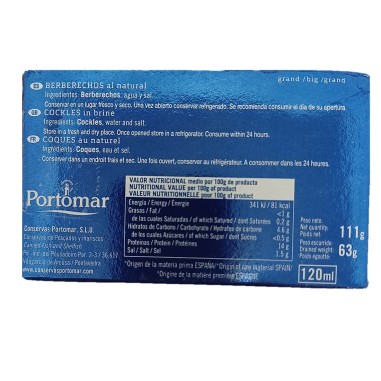 Berberechos al natural 35/45 piezas