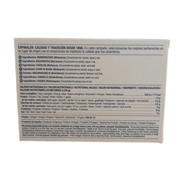 Berberechos al natural 30/40 piezas