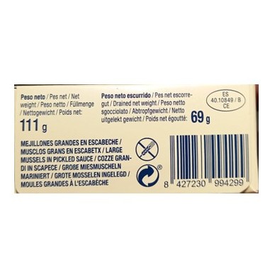 Mejillones en escabeche 6/8 piezas