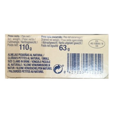 Almejas pequeñas al natural 110g