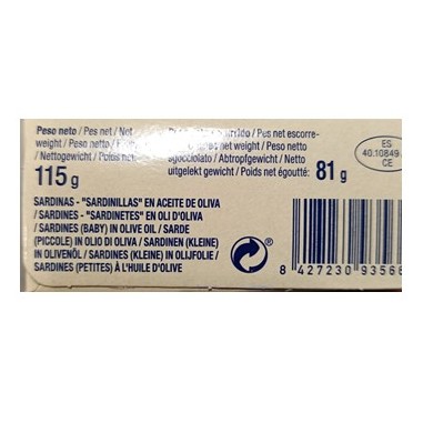 Sardinilla en aceite de oliva 16/20 piezas