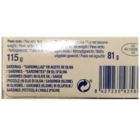 Sardinilla en aceite de oliva 16/20 piezas