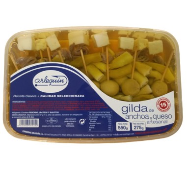 Comprar Gilda de anchoa y queso artesanal 550g de Arlequín