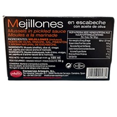 Mejillones en escabeche 6/8 piezas Serie Oro Arlequín en Salazones Diego 2