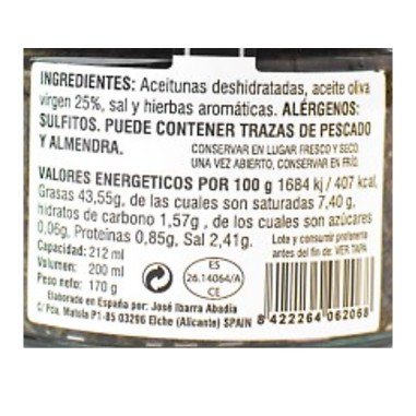 Paté de aceitunas en aceite de oliva virgen...