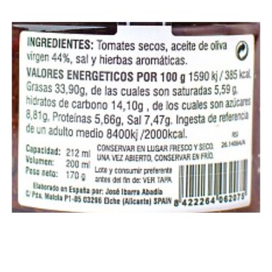 Paté de tomate seco en aceite de oliva virgen...