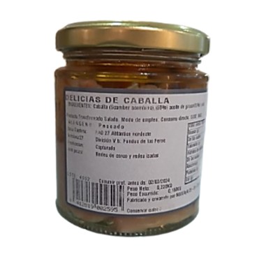 Delicias de caballa en aceite de girasol 220g